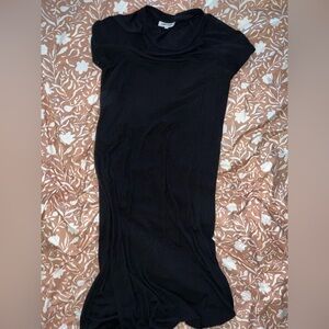 Motherhood Black Ribbed Knit Maternity Dress